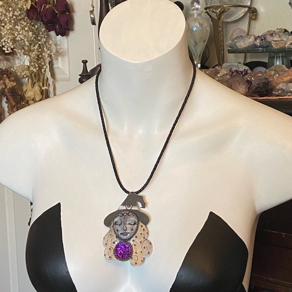 Artisan handmade Flora & Luna Witch Pendants - Picture 4 of 5